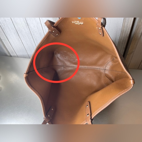 COACH CITY TOTE BROWN MONOGRAM LOGO WITH TAN INTERIOR REVERSIBLE - Picture 7 of 9